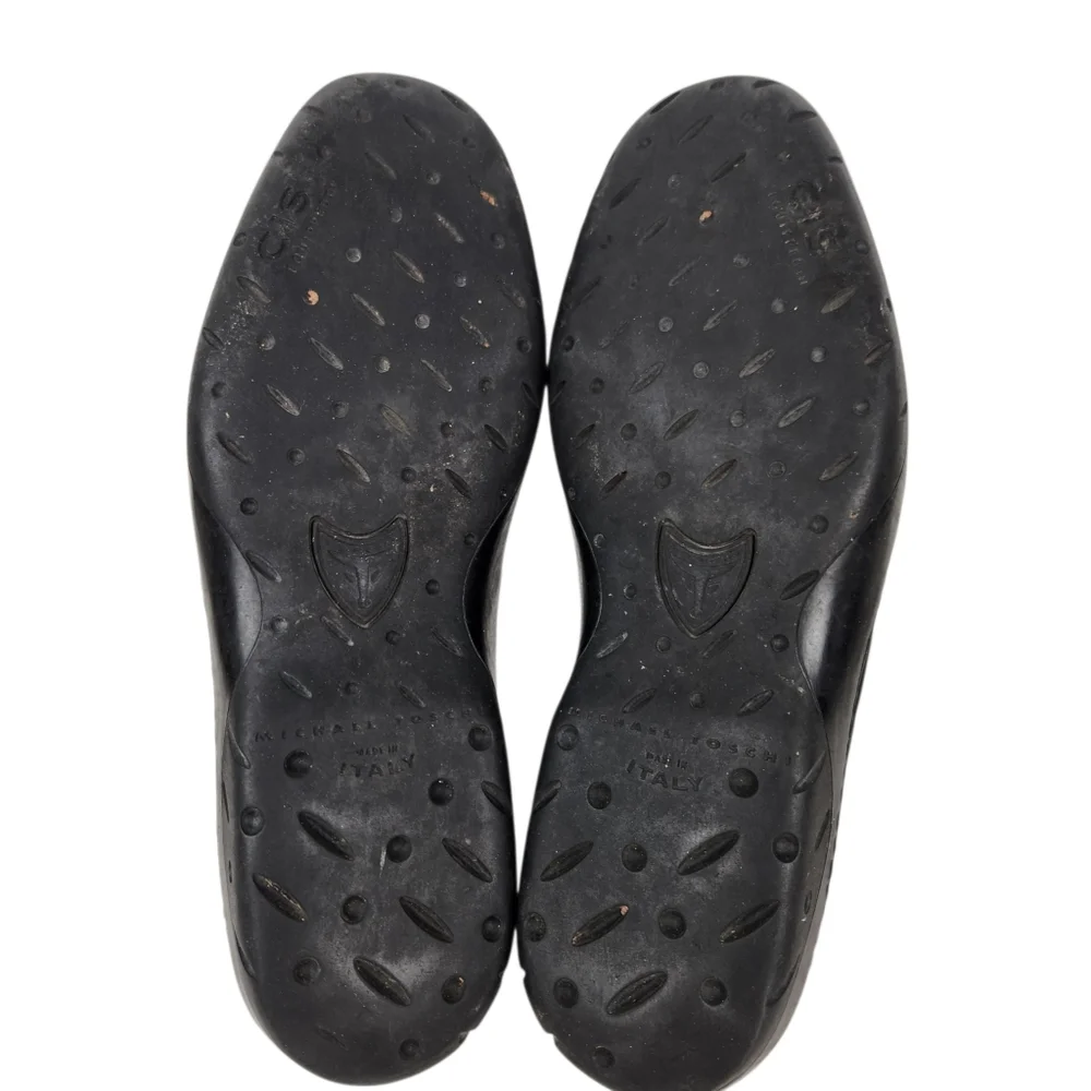 Michael Toshi Mach Black Suede Leather Driving Loafers Italian Mens Size 10